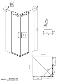 Grossman  Душевой уголок Classic 90x90x195 квадратный профиль черный матовый стекло тонированное – фотография-11